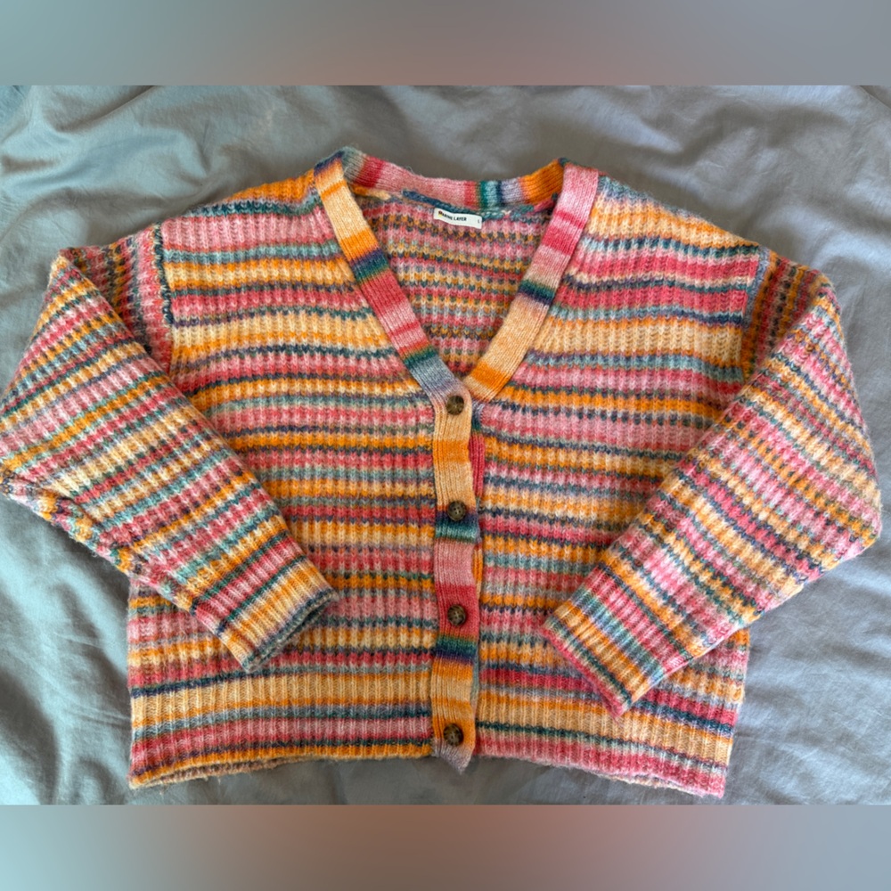 Marine Layer Colorful Striped Cardigan Sweater